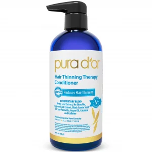 PURA D'OR 16 Oz Hair Thinning Therapy Biotin Conditioner, CLINICALLY TESTED Effective Results, Low Lather Deep Moisturizing Herbal Blend Hair Thicken