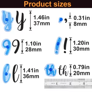 Pndeyo 83pcs Number Alphabet Cookie Stamps, Upper Lower Letter Fondant Embosser Set, Special Characters Stamp for Clay Sugar Cake Cookies Chocolate D