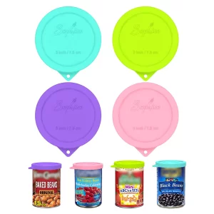 4PCS 3-inch Silicone Can Lids for Goya | Van Camp's | Chef Boyardee | Bush's Best | Farmer's Market Can, Tight Seal Cover for Canned Good, Can Topper