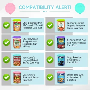 4PCS 3-inch Silicone Can Lids for Goya | Van Camp's | Chef Boyardee | Bush's Best | Farmer's Market Can, Tight Seal Cover for Canned Good, Can Topper