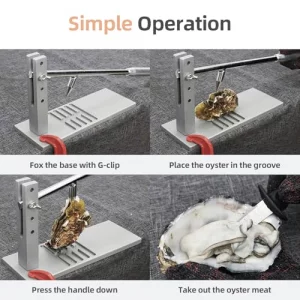 Stainless Steel Oyster Shucker Tool,Portable Oyster Shucking Knife,Easy to Use Oyster Knife,Oyster Opener Machine for Home Use,Including Two Oyster S