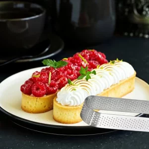 COSYOO 6 PCS Oval Tart Rings,5 Inch 304 Stainless Steel Perforated Tart Ring, Pastry Mold Rings for Baking, Nonstick Tart Mold for DIY Mousse Cheese 