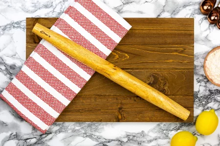 Ebuns French Rolling Pin - 18 Inch Wooden Dough Roller for Baking Pizza, Pie Crust, Cookies & Pasta | Essential Kitchen Tool & Gift for Bakers, Chefs