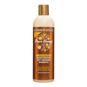Creme of Nature Pure Honey Moisturizing Dry Defense Shampoo, Gently Cleanses & Restores Moisture, With Coconut Oil & Shea Butter, For Dry, Dehydrated