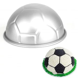 Cayanmydery 8 inches Football Cake Pan, Soccer Cake Pan, DIY 3D Birthday Pan, Aluminum Ball Cake Molds Nonstick Baking Tool