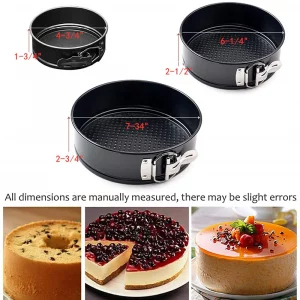 XIGUI Cheesecake Pan, Springform Cake Pan Set - Pack Of 3, Nonstick Round Baking Pans with Removable Bottom, Cake Pans for Mini Cheesecakes, Pizzas a
