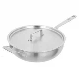 Kuhn Rikon Culinary Fiveply Professional Chefs Every Day Essential Fry Pan, Oven Proof Uncoated Stainless Steel & Aluminium Wok, 28cm
