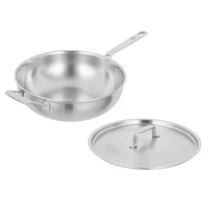 Kuhn Rikon Culinary Fiveply Professional Chefs Every Day Essential Fry Pan, Oven Proof Uncoated Stainless Steel & Aluminium Wok, 28cm