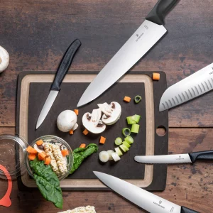 Victorinox Chef Knife 8 Inch - Swiss Classic Straight Edge Chefs Knife, Kitchen Knife with Stainless Steel Blade, Ergonomic Non-Slip Handle, Dishwas
