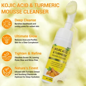 A r b c r n Turmeric Cleansing Mousse,Kojic Acid Facial Cleanser for Fce Wash and Firming Skin,Remove Excess Keratin-Deep Clean Pores 150ML