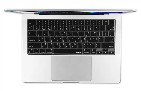 XSKN Hebrew Black US Version Keyboard Cover Skin for 2026-2021 MacBook Pro 14 16 inch MacBook Air 13 15 inch with M5/M4/M3/M2/M1 and MacBook Neo