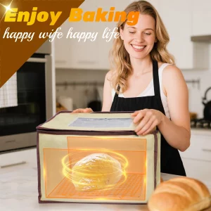 Folding Bread Proofing Box with 50~113? Temp Control & 48H Timer and NTC Sensor Dough Proofer, Visible Zippered Sourdough Starter Warmer Box for Brea
