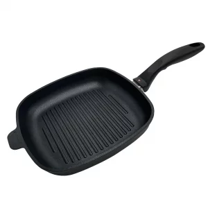Swiss Diamond Nonstick Square Grill Pan - 9.5 x 9.5 Diamond-Coated, Oven Safe, Made in Switzerland