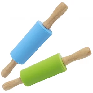 Koogel 2PCS Small Rolling Pin, 9 Inch Kids Rolling Pin for Baking Supplies, Playdough, Wooden Handle Dough Rollers