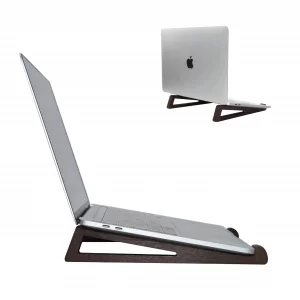 seicasaya Bamboo Laptop Stand for Desk - Ergonomic, Space-Saving, Lightweight Stand for Laptops, iPads, and Tablets (Brown)