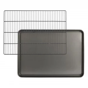 GoodCook Set of 2 Everyday Nonstick XL Cookie Sheet and XL Cooling Grid, Gray