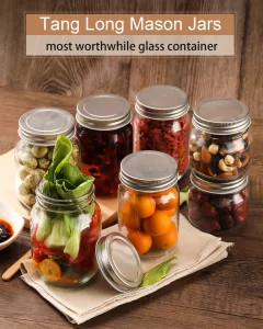 TANGLONG Mason Jars 8 oz Set of 24, Small Glass Jars with Lids For Spice, Jelly, Jam, Honey, Pickles, Wedding Shower Favors