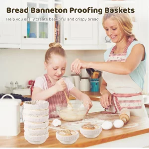 Mini Banneton Basket, Pack of 10 Proofing Basket, Banneton Bread Proofing Basket, Mini Sourdough Banneton Basket, Bakery Baking Bowls With Liners And