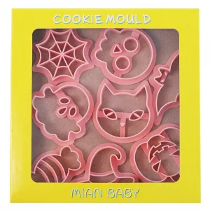 MayeBridge 8pcs Halloween Cookie Moulds For Baking Cookie Mould Press Halloween Cookie Mould Set Kitchen Tools Plastic Witch Cookie Stamps Bat Cookie