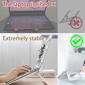 Brezze Letter Laptop Stand for Desk Stable Foldable Adjustable Multi-Angle Computer Desktop Holder Ventilated Lapdesks Riser for Mackbook, Lenovo, De