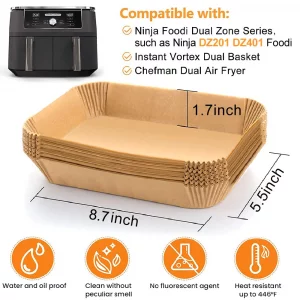 YJWYDM Air Fryer Disposable Paper Liners, 150PCS Air Fryer Parchment Paper Liners 8.7x5.5