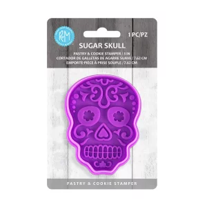 R&M Day of the Dead Sugar Skull Pastry & Cookie Stamper Purple 3