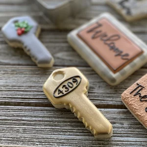 R&M New Home, New Neighbor Home Sweet Home Cookie Cutter 3 Piece Set. Includes House, Key, Welcome Mat Cookie Cutter.