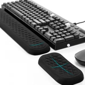 HisiLucky Wrist Rest Pad Memory Foam Elbow Rest Pad Computer Mouse Armrest Support Non-Slip Keyboard Wrist Rest for Office, Desk (Black)