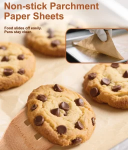 Unbleached Parchment Paper Baking Sheets, 9x13IN Precut Non-Stick Parchment Paper for Baking, Grilling, Air Fryer, Steaming-70 Sheets Unbleached Parc