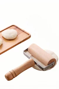 Stainless Steel & Beechwood Rolling Pin with Adjustable Thickness - Ergonomic Dumpling/Pasta Maker?Pizza, Kitchen Tool for Home Chefs, Dishwasher Saf