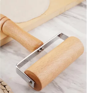 Stainless Steel & Beechwood Rolling Pin with Adjustable Thickness - Ergonomic Dumpling/Pasta Maker?Pizza, Kitchen Tool for Home Chefs, Dishwasher Saf