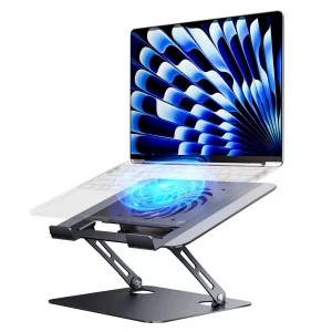 LENXING Laptop Stand - Adjustable Ergonomic Laptop Riser, Portable Foldable Aluminum Laptop Holder Perfect for Desk, Bed, Couch & Lap - Space Saving 