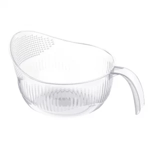 EINCORN Functional Rice Washing Colander Efficient Draining Bowl Practical Sink Basket PET Suitable for Washing Rice