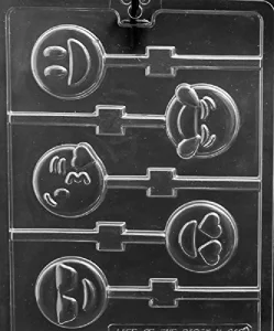 Grandmama's Goodies M248 Faces Lollipop Chocolate Candy Mold with Exclusive Molding Instructions