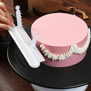 HYROOY Cake Curved Flower Arranging Aid ant Cake Edges Marker with Graduated Scale Practical Dessert Decorating Tool Iron