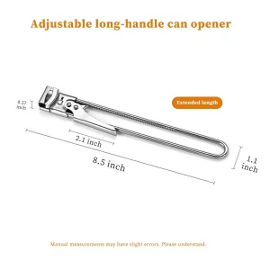 Multi-Function Long Handle Jar Opener Tool, Jar Lid Bottle Opener with Non-Slip Grip for Tough Lids Kitchen Tool