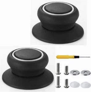 2Pcs Pot Lid Knobs, Kitchen Bakelite Pot Lid Handle, Universal Pot Lid Top Replacement Knob, Heat Resistant and Prevent Static Electricity, Easy Inst
