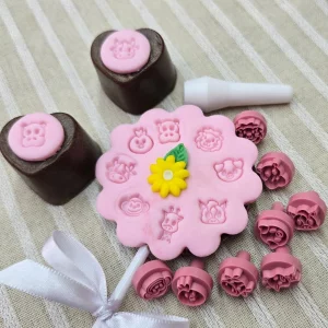 Lefaust Zoo Stamps for Cookies, Pastries, Clay, and Ceramics - Zoo Animals Embossing Candy Stamp, Also Used as Cookie and Brazilian Brigadeiro, 9-Pie