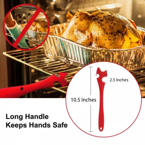 HIC Kitchen Oven Rack Jack, Non-Stick Silicone, Heat Safe, For Ovens and Toaster Ovens