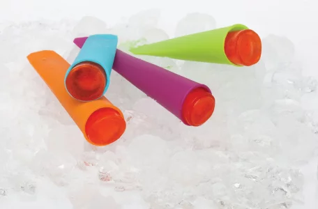 HIC Kitchen Flavor Blast Silicone Ice Pop Makers, Non-Stick, Flexible, Reusable, Set of 4, Makes 4 Ice Pops
