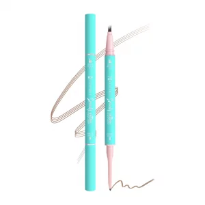 Lucky Meet Dual-Ended Eyebrow Pencil, Liquid Eyebrow Pen with 4 Microfilling Brush-Tip Applicators & Brow Defining Pen with Precision Tip (Chestnut)