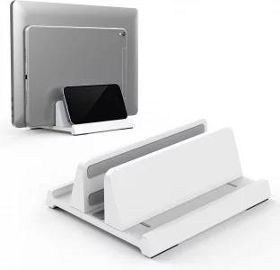 DC DREWCHAN Verticle Laptop Stand,Adjustable Vertical Laptop Stand for Desk?Compatible with 11-inch to 17.3-inch Computer Stand for Laptop(White)