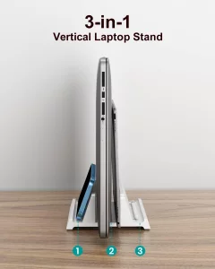 DC DREWCHAN Verticle Laptop Stand,Adjustable Vertical Laptop Stand for Desk?Compatible with 11-inch to 17.3-inch Computer Stand for Laptop(White)
