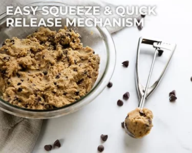Saffron & Sage Stainless Steel Cookie Scoop - 2 Tbsp Heavy Duty Cookie Dough Scoop, Comfortable Handles with Smooth Spring Action Releases Food Easil