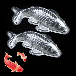 2 Pieces Simulated Fish Cake Baking Pan Aluminum 3D Animal DIY Cake Mold Baking Pan Kitchen Pudding Jelly Cake Decoration 7.8 inch Food Grade Non-Sti