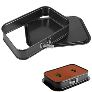 FONTSATTY Springform Cake Pan Non-Stick, 11 x 7.1 Inch Rectangle Cheesecake Pan, Tiramisu Bakeware with Removable Bottom Baking Pan Mold Leakproof