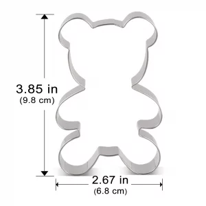 LILIAO Teddy Bear Cookie Cutter for Baby Shower - 2.7 x 3.9 inches - Stainless Steel