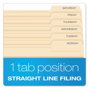 Pendaflex File Folders, Letter Size, Manila, 1/3 Cut, 100/BX (752 1/3-3)
