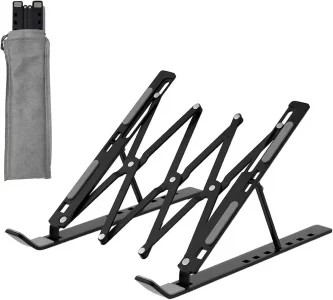 GcwJovialite Laptop Stand, Ergonomic Adjustable 7-Level Aluminum Riser, Portable Foldable Ventilated Cooling Desk Stand for 10-17 MacBook, Notebook 