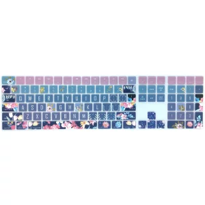 SANFORIN Silicone Keyboard Cover for Apple iMac Magic Keyboard with Numeric Keypad MQ052LL/A (Model: A1843, 2017 2018 Release), Cute Print Keyboard S